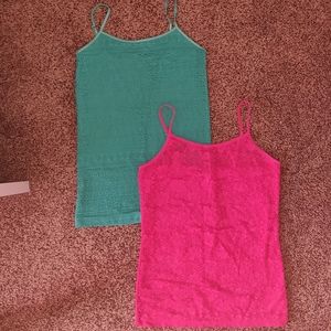 Aeropostale Camis Lace Blue Turquoise and Pink